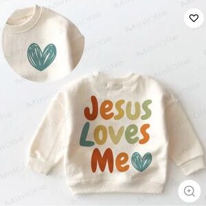 NWT MiniOlie Jesus Loves Me Baby Sweatshirt 2-3T Y11